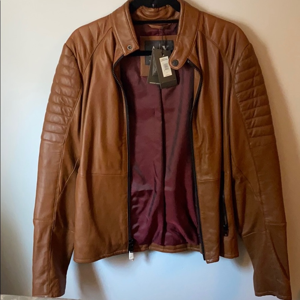 Armani exchange authentic genuine leather jacket